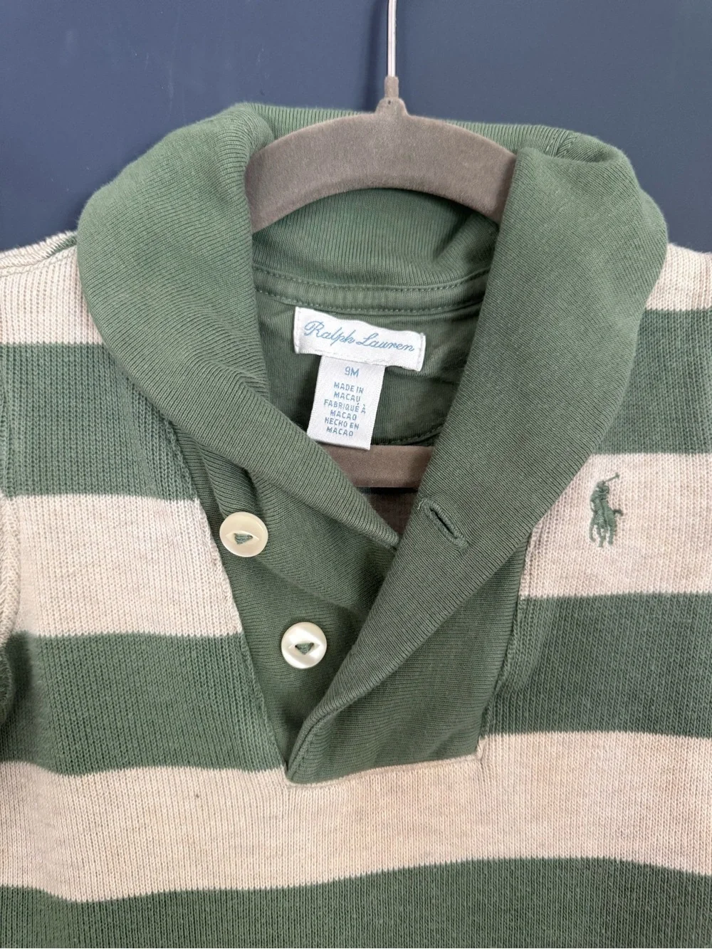 Ralph Lauren cotton striped romper 9 months